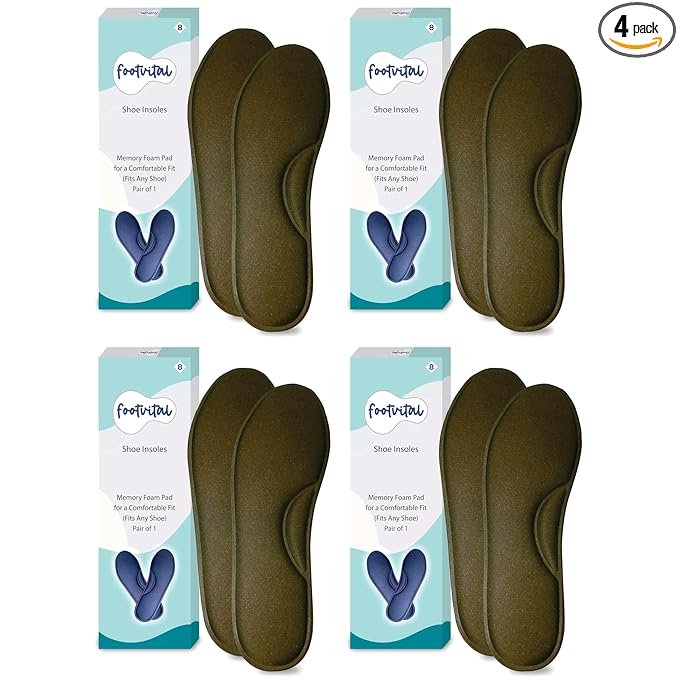 Shoprythm foot Vital 7 / Brown / Pack Of 4 Memory Foam Shoe Insoles Shoprythm foot Vital 7 / Brown / Pack Of 4 Memory Foam Shoe Insoles